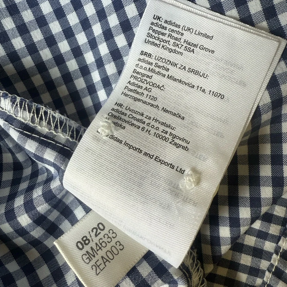 adidas Black and White Gingham Button Down Shirt - Picture 4 of 4